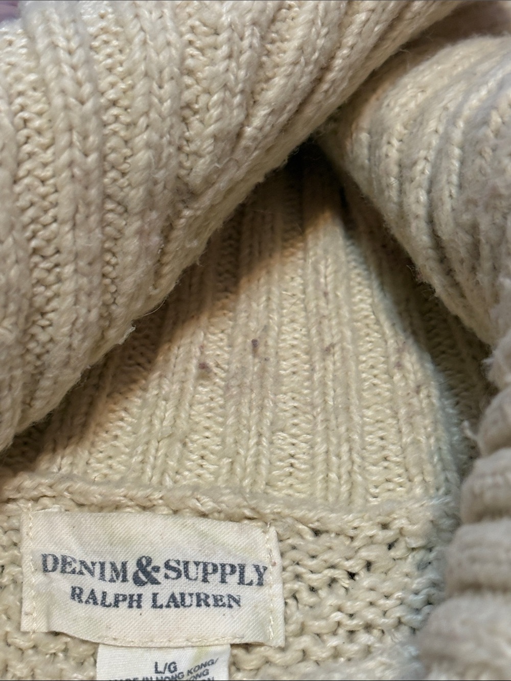 Denim & Supply Ralph Lauren Heavy Cotton Cowl Neck Size Large Sweater Women’s - Picture 4 of 7